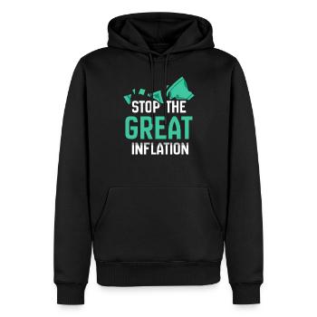 La grande inflation Stop Stagflation Humour - Sweat à capuche Premium bio Homme - noir - Devant - Nico (187cm)