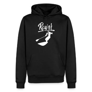 Rowing Rowing Rowing Boat Rowing Rowing - Men’s Premium Organic Hoodie - black - Front - Nico (187cm)