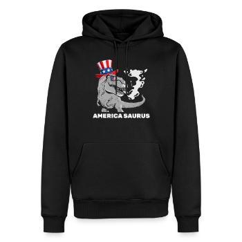 America Saurus Party Dinosaur Patriotic 4th Of - Männer Premium Bio Hoodie - Schwarz - Vorne - Nico (187cm)