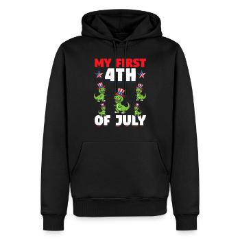 Patriotic Dino Patriotic Dinosaur My First 4th Of - Männer Premium Bio Hoodie - Schwarz - Vorne - Nico (187cm)