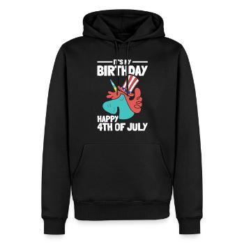 Birthday Party Unicorn It's My Birthday Happy 4th - Männer Premium Bio Hoodie - Schwarz - Vorne - Nico (187cm)