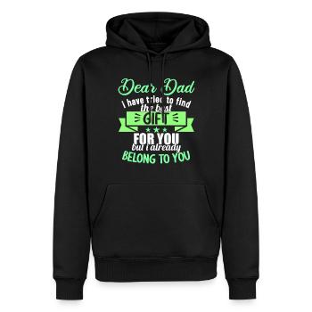 Cher papa, j’ai essayé de trouver le meilleur cadeau - Sweat à capuche Premium bio Homme - noir - Devant - Nico (187cm)