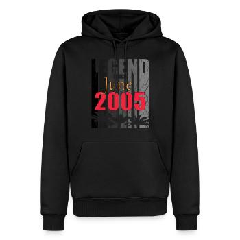 2005 Jahrgang geboren im Juni Geschenk - Männer Premium Bio Hoodie - Schwarz - Vorne - Nico (187cm)