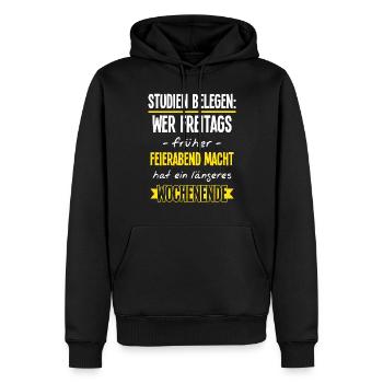 Arbeit Feierabend Lustiger Bürospruch Kollegen - Männer Premium Bio Hoodie - Schwarz - Vorne - Nico (187cm)