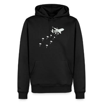 Saut d’avion Parachutiste Jumpmaster - Sweat à capuche Premium bio Homme - noir - Devant - Nico (187cm)
