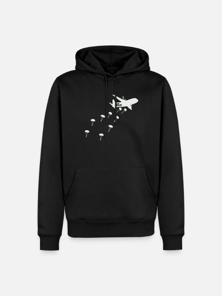 Paratrooper 82ND Airplane Jump - Men’s Premium Organic Hoodie - black