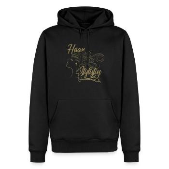 Haarstylistin Shirt Frisörin Damen Shirt Elegant - Männer Premium Bio Hoodie - Schwarz - Vorne - Nico (187cm)