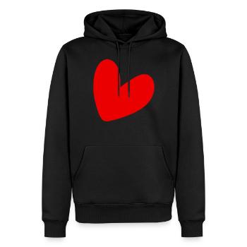 Cœur rouge cool - Sweat à capuche Premium bio Homme - noir - Devant - Nico (187cm)