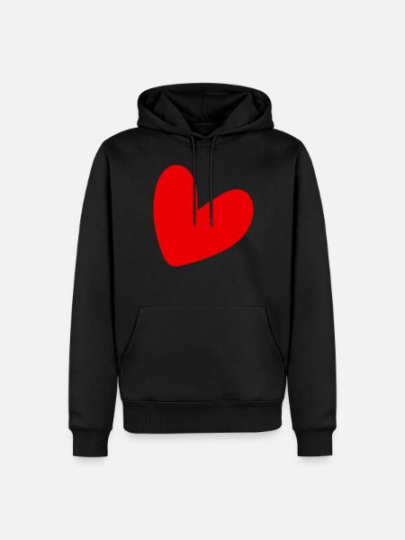 Cool Red Heart - Men’s Premium Organic Hoodie - black