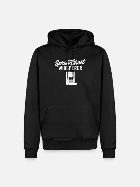 Tableur Whisperer Table Travail comptable - Sweat à capuche Premium bio Homme - noir