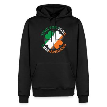 Il est temps pour un peu de bêtises Irlande Irlandais Irlandais - Sweat à capuche Premium bio Homme - noir - Devant - Nico (187cm)