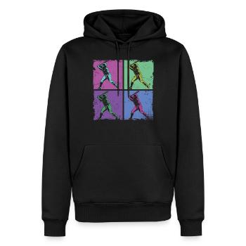 Baseball Fan Retro Vintage Batter - Men’s Premium Organic Hoodie - black - Front - Nico (187cm)