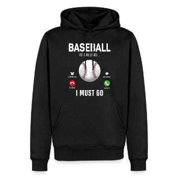 Baseball Fan Phone Display - Männer Premium Bio Hoodie - Schwarz - Vorne - Nico (187cm)