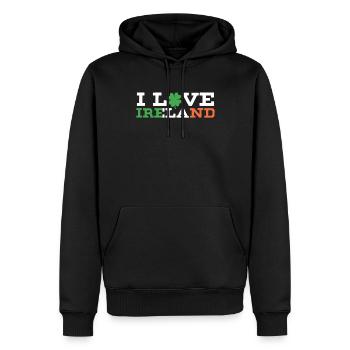 J’adore l’Irlande Irish St. Patrick’s Day - Sweat à capuche Premium bio Homme - noir - Devant - Nico (187cm)