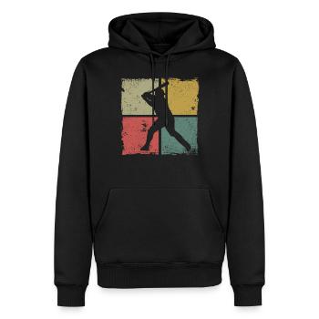 Baseball Fan Retro Vintage Batter - Männer Premium Bio Hoodie - Schwarz - Vorne - Nico (187cm)