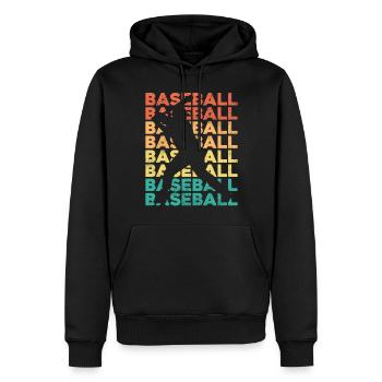 Baseball Fan Retro Vintage Batter - Männer Premium Bio Hoodie - Schwarz - Vorne - Nico (187cm)