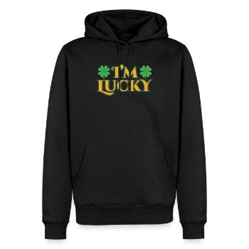 I'm lucky Gaelic Irish Ireland Irish - Men’s Premium Organic Hoodie - black - Front - Nico (187cm)