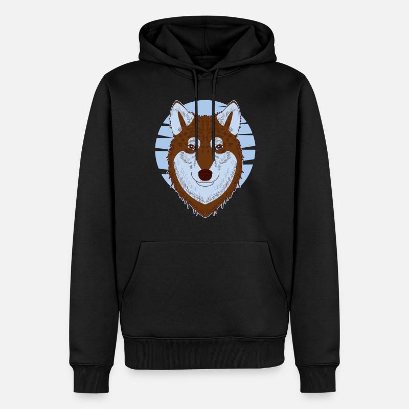 Siberian Husky - Männer Premium Bio Hoodie - Schwarz