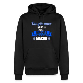 Sächsischer Dialekt Sachsen Sächsische Sprüche - Männer Premium Bio Hoodie - Schwarz - Vorne - Nico (187cm)