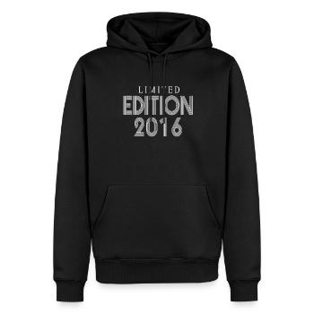 Édition limitée 2016 - Sweat à capuche Premium bio Homme - noir - Devant - Nico (187cm)