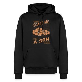 Vater und Sohn - Fist bump Father Figure für Väter - Männer Premium Bio Hoodie - Schwarz - Vorne - Nico (187cm)