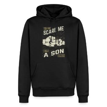 Vater und Sohn - Fist bump Father Figure für Väter - Männer Premium Bio Hoodie - Schwarz - Vorne - Nico (187cm)