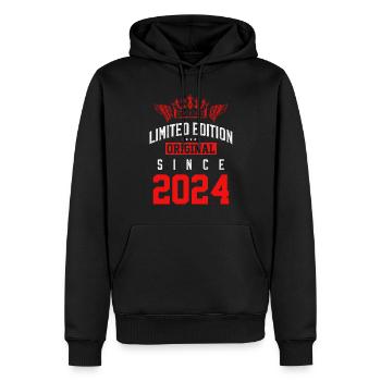 Édition limitée 2024 - Sweat à capuche Premium bio Homme - noir - Devant - Nico (187cm)