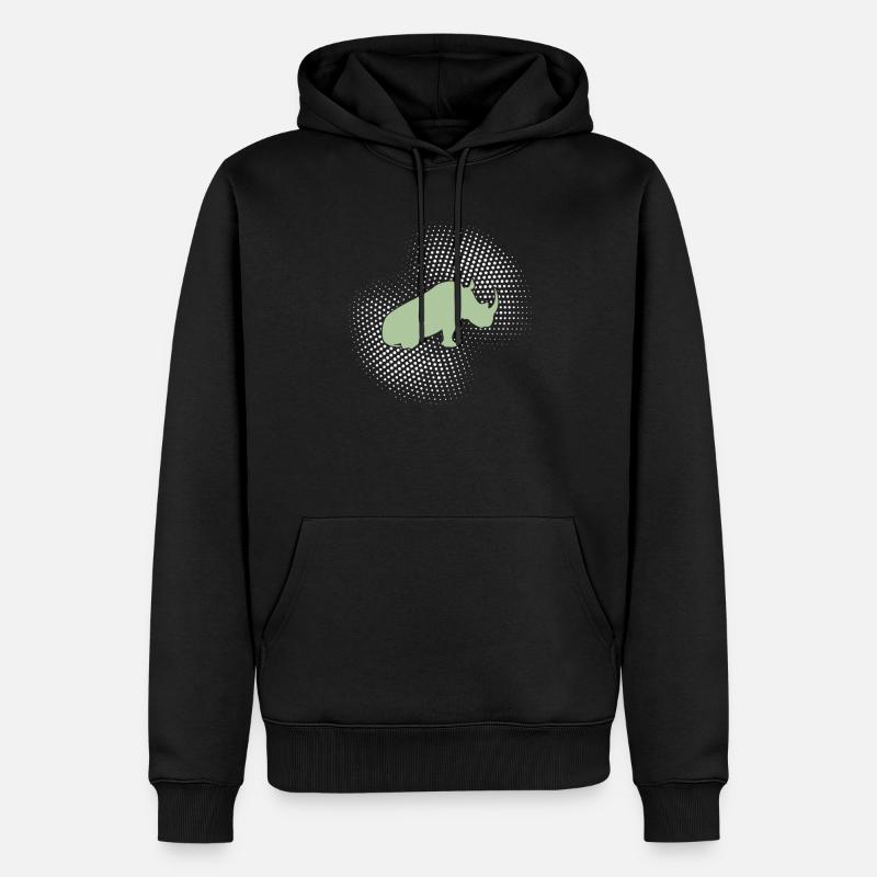Nashorn - Männer Premium Bio Hoodie - Schwarz