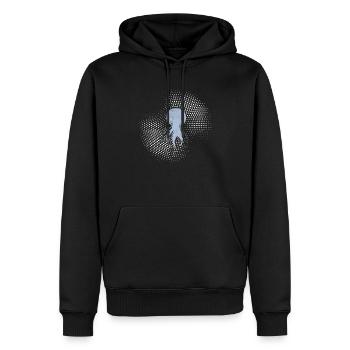 Méduse - Sweat à capuche Premium bio Homme - noir - Devant - Nico (187cm)
