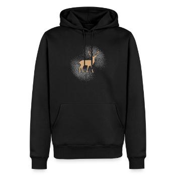 Cerf - Sweat à capuche Premium bio Homme - noir - Devant - Nico (187cm)