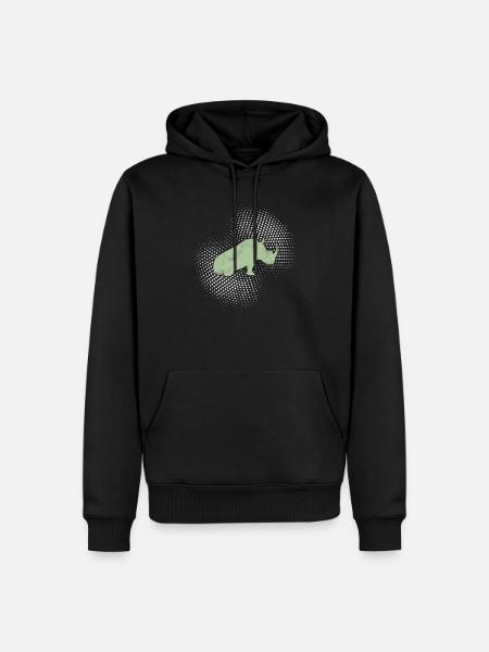 Nashorn - Männer Premium Bio Hoodie - Schwarz