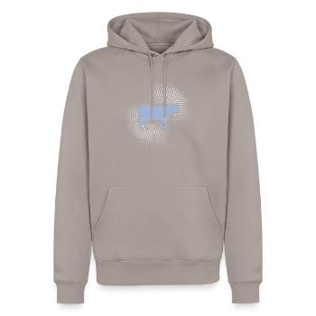 Cow beef - Men’s Premium Organic Hoodie - taupe - Front - Nico (187cm)