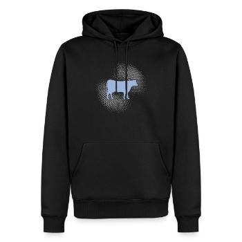 Bœuf de vache - Sweat à capuche Premium bio Homme - noir - Devant - Nico (187cm)