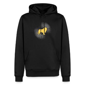 Löwe - Männer Premium Bio Hoodie - Schwarz - Vorne - Nico (187cm)