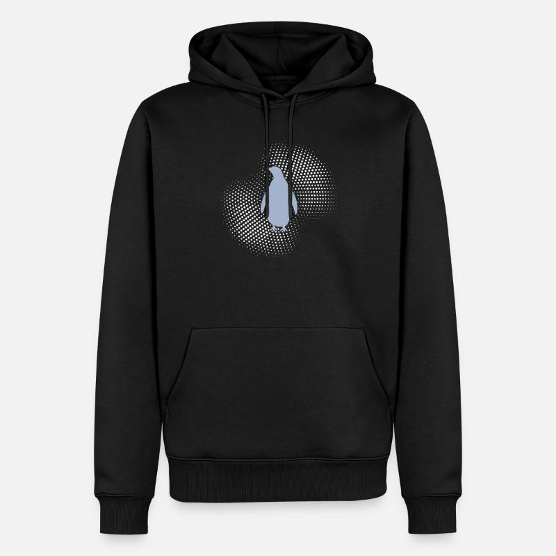 Pinguin - Männer Premium Bio Hoodie - Schwarz