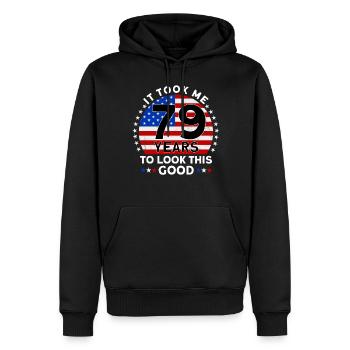 It Took Me 79 Years To Look This Good - Men’s Premium Organic Hoodie - black - Front - Nico (187cm)