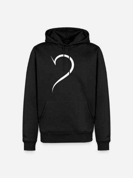 Cool Half Heart White - Men’s Premium Organic Hoodie - black