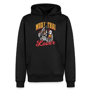 Muay Thai Lover Arts Martiaux Arts Martiaux Combattant de Combat - Sweat à capuche Premium bio Homme - noir - Devant - Nico (187cm)