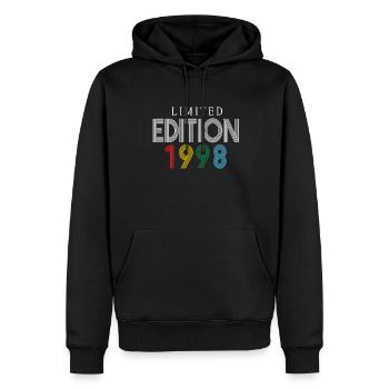 Édition limitée 1998 - Sweat à capuche Premium bio Homme - noir - Devant - Nico (187cm)