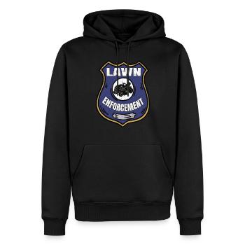 Aufsitzmäher Lawn Enforcement Rasenpflege - Männer Premium Bio Hoodie - Schwarz - Vorne - Nico (187cm)