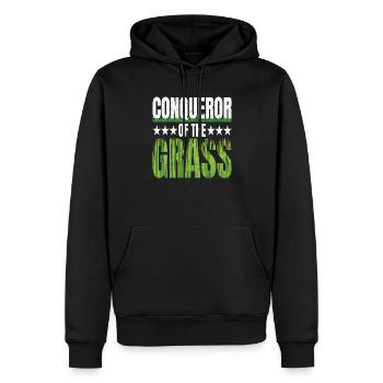 Rasenmäher Conqueror of the Grass Rasenpflege - Männer Premium Bio Hoodie - Schwarz - Vorne - Nico (187cm)