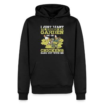 Work in My Garden Chickens hang out with me Hühner - Männer Premium Bio Hoodie - Schwarz - Vorne - Nico (187cm)