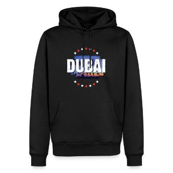 Dubai - Men’s Premium Organic Hoodie - black - Front - Nico (187cm)