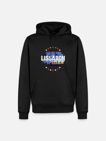 Lissabon - Männer Premium Bio Hoodie - Schwarz