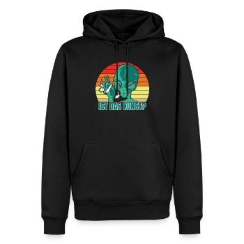 Alien Meme Ist das Kunst? Spruch - Männer Premium Bio Hoodie - Schwarz - Vorne - Nico (187cm)