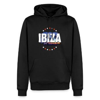 Ibiza - Männer Premium Bio Hoodie - Schwarz - Vorne - Nico (187cm)