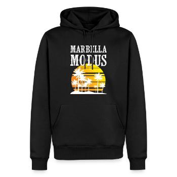 Marbella Mode - Sweat à capuche Premium bio Homme - noir - Devant - Nico (187cm)