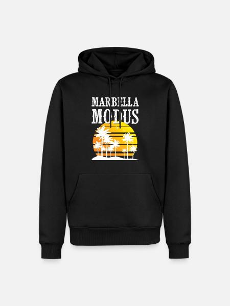 Marbella Modus - Männer Premium Bio Hoodie - Schwarz