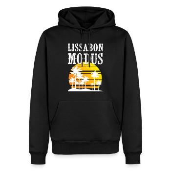 Lissabon Modus - Männer Premium Bio Hoodie - Schwarz - Vorne - Nico (187cm)