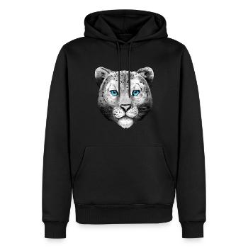 Leopard Kinder Tiere Damen Tiermotiv - Männer Premium Bio Hoodie - Schwarz - Vorne - Nico (187cm)